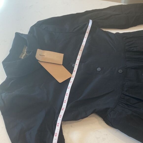 NEW Princess Highway 100% Cotton Take Me Anywhere Black Long Sleeve Shirt Dress - Picture 6 of 10